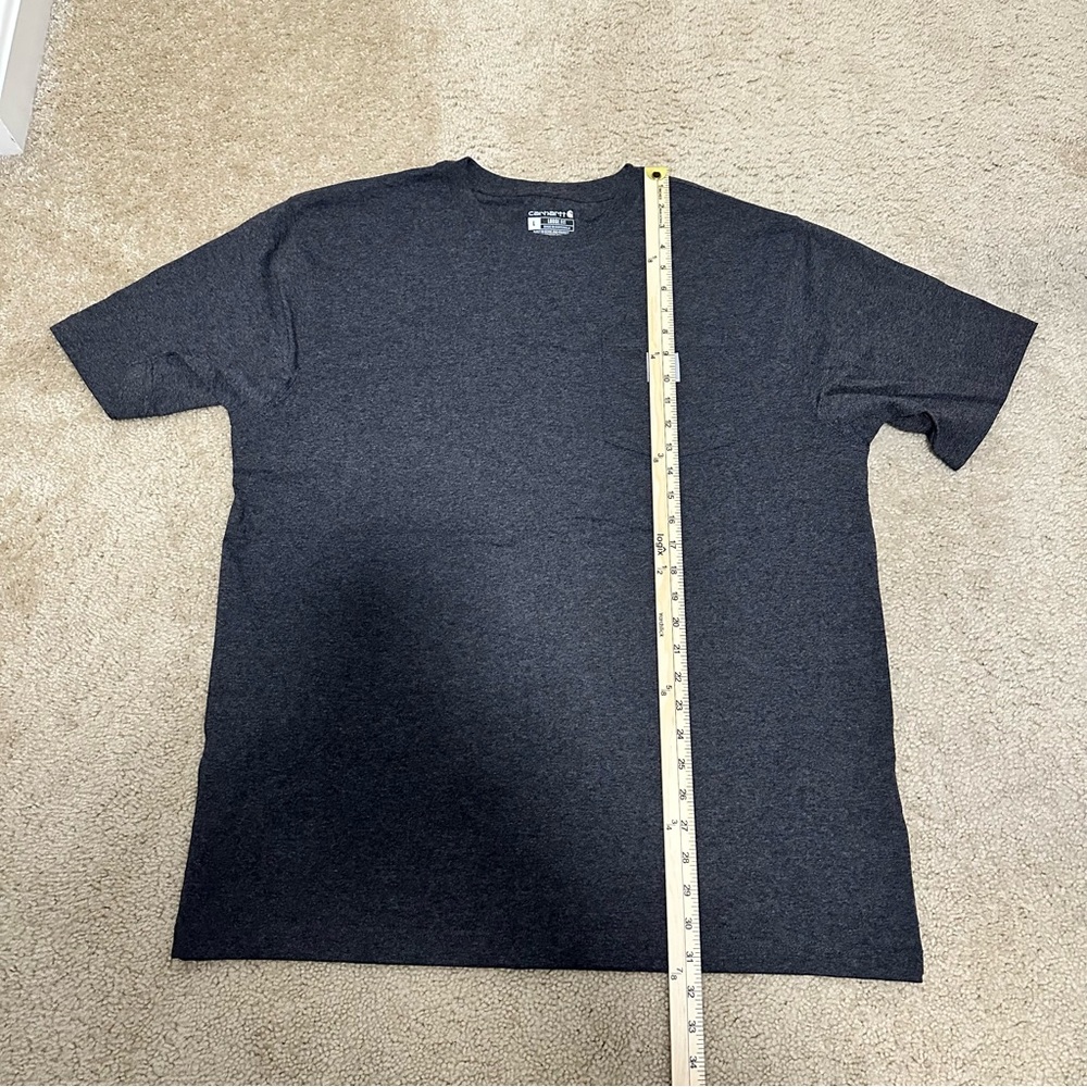 Carhartt Loose Fit Heavyweight Short Sleeve Pocket T-Shirt Dark Gray Large K87 - Picture 8 of 8